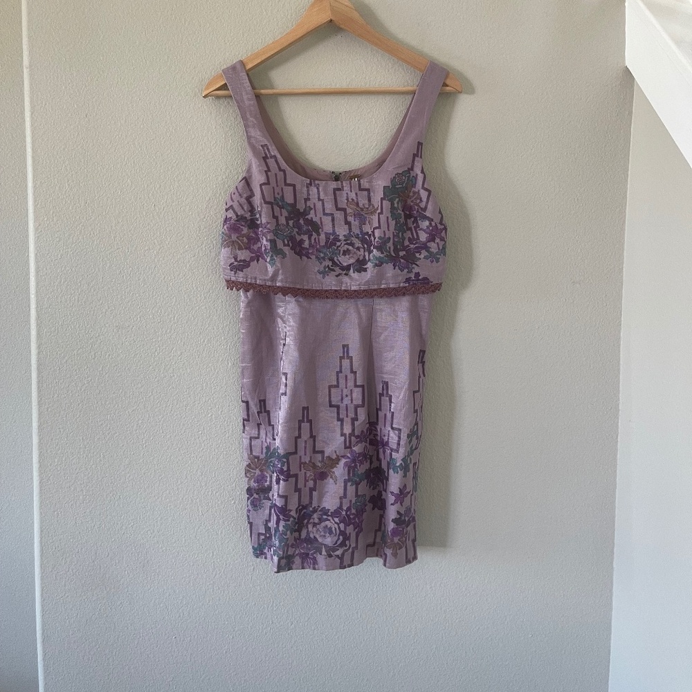 Purple printed Free People mini dress